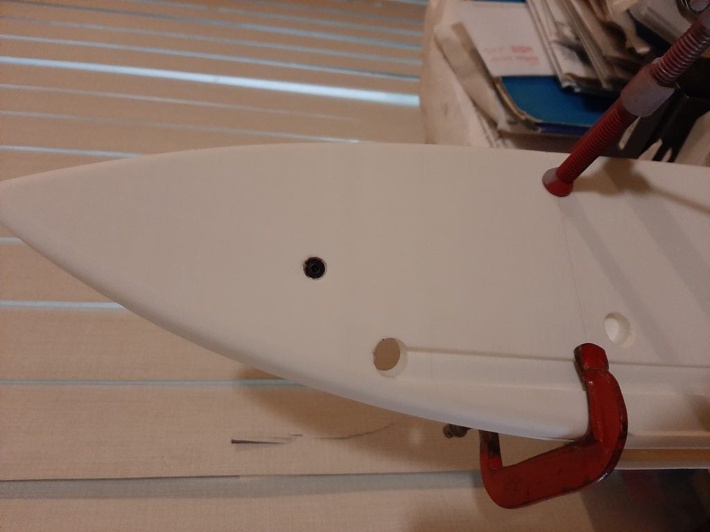 Gluing 3d printed surfboard