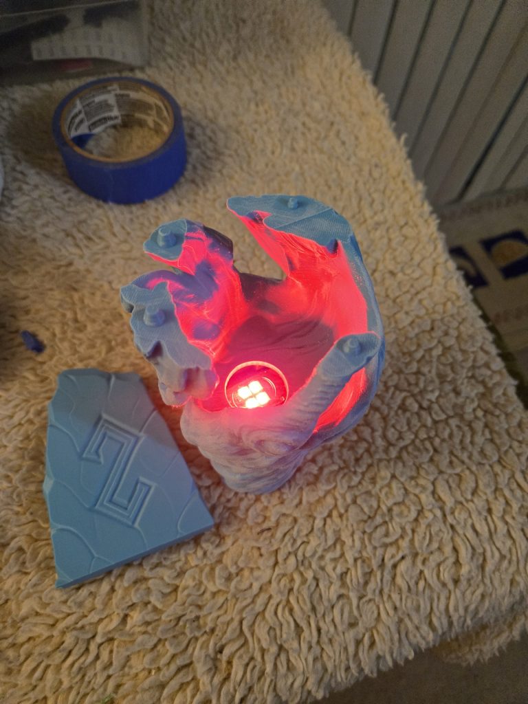 Gandalf Staff 3D printed showing light cutout